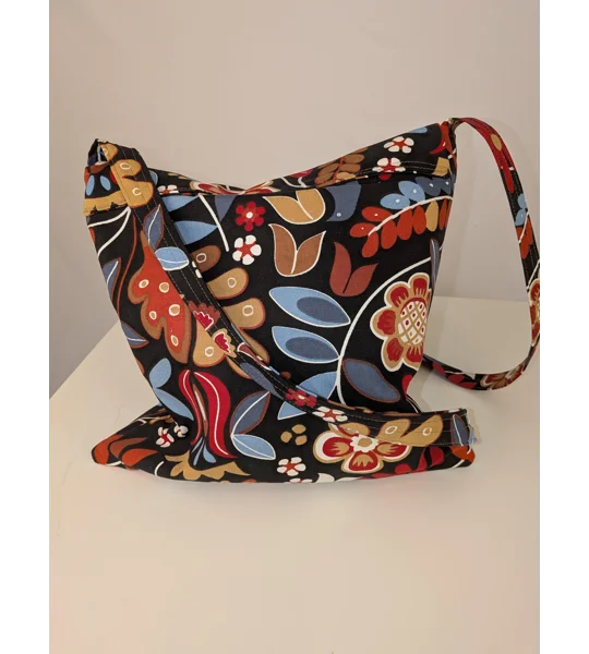 Unique shoulder Bag:forest flower print large parcel bag.