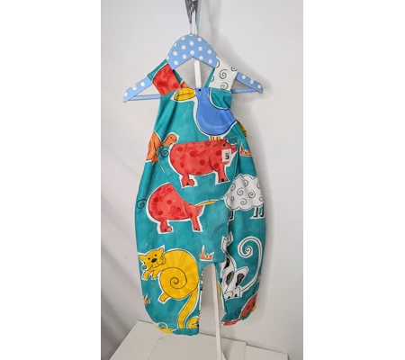 Toddler Dungarees, romper,(12-18m) farm cats