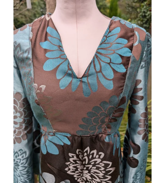 Handmade Floral Maxi Dress: Upcycled Vintage Style, Size 10