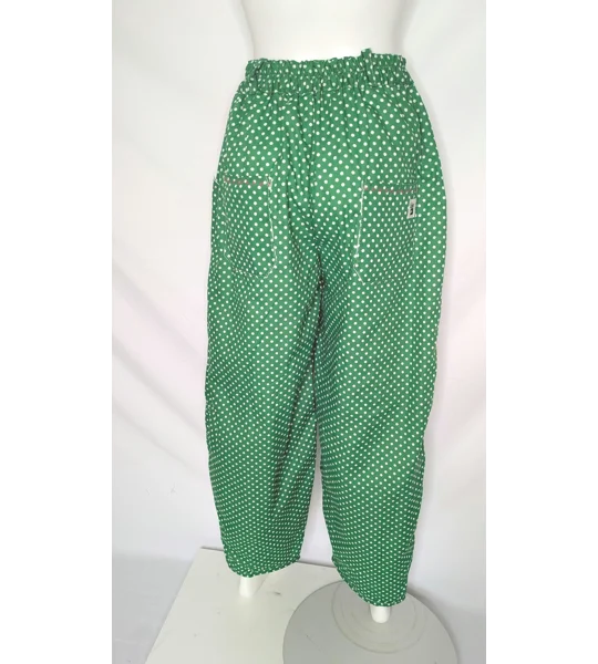 Reworked barrel Leg Trousers: Size 14 retro picnic green