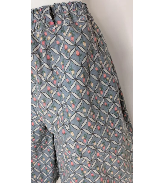 Shorts: size 12, geometric latticework with ditsy buds