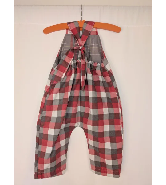 Checkered toddler dungarees,(2-3y) sustainable children's gift.