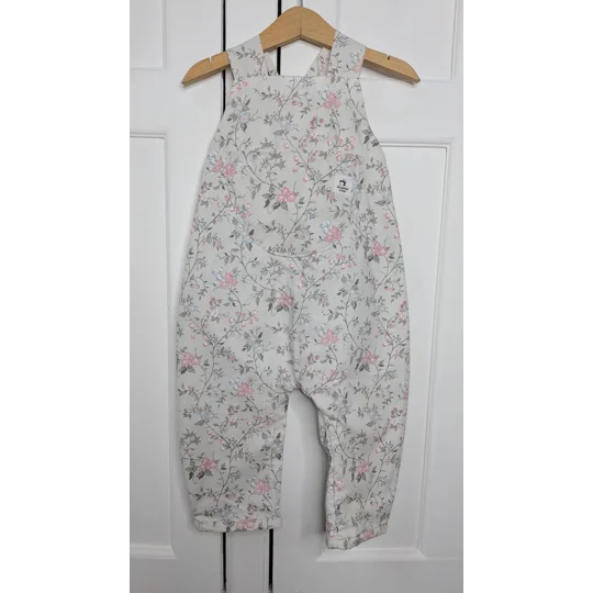 Vintage style kids Dungarees,(2-3y) ditsy cutie vines
