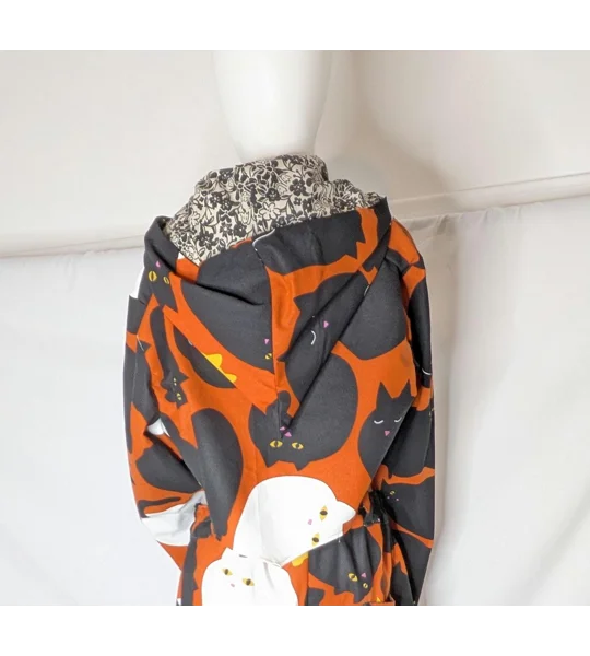Pixie style jacket: Unique cats print crop jacket, Size 12
