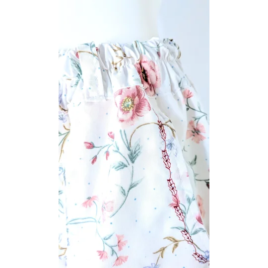 Reworked barrel Leg Trousers: Size 16, floral summer picnic