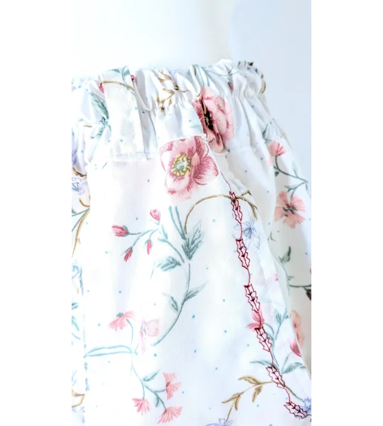 Reworked barrel Leg Trousers: Size 16, floral summer picnic