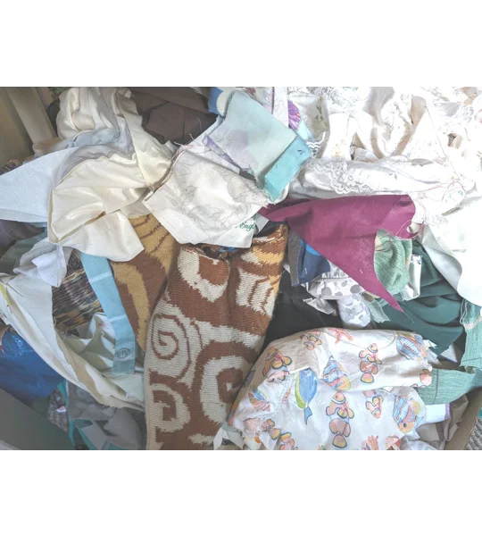 Recycled Mixed Fabric Scrap Bundle: Craft Project Textiles