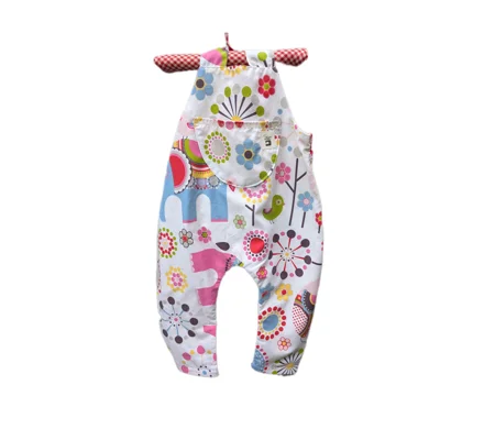 Baby Dungarees age 3-6m elephants-bright dungarees kids-baby gift ethical-reworked baby-sustainable 