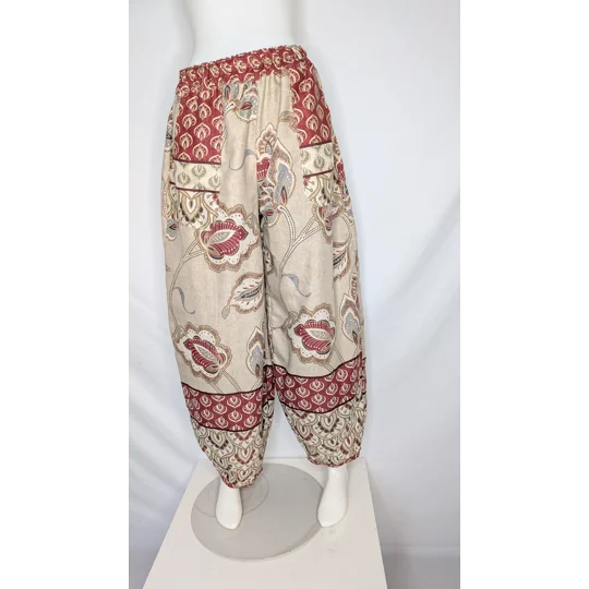 Barrel leg trousers: Size 16 ethnic bohemian,ornamental paisley