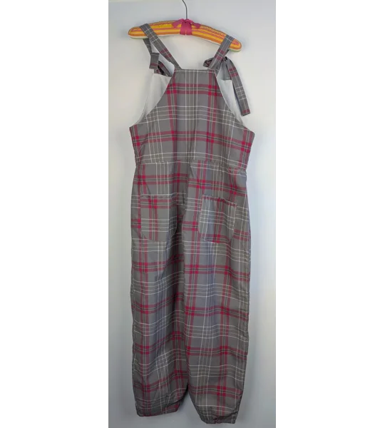 Dungarees size 12-check print- tie top overalls
