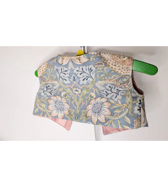Vintage Style Child Waistcoat, Pink Lined, Cottage Core Kids Clothing (18-24m)