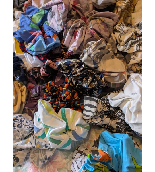 Handmade Scrunchie and hair tie Bundle: Sustainable Fabric Hair Ties - Surprise Mix