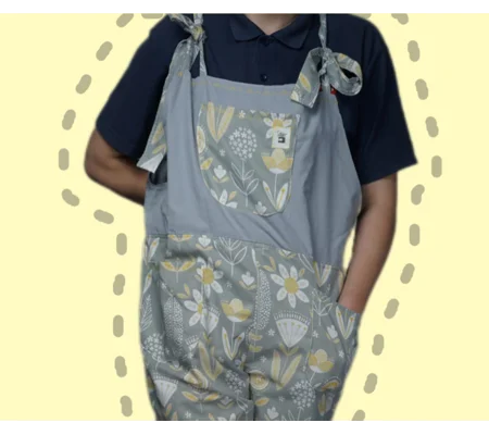 Upcycled patchwork Dungarees: Size 16-18/XL Baggy Fit Overalls