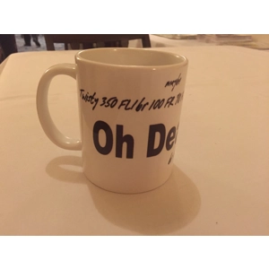 Dear god pacenote mug