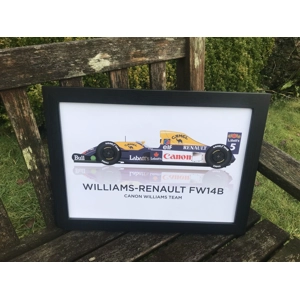 A3/A4 framed Classic Classic F1 artwork with Williams FW14B (1992)