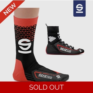 Fantastic Sparco race boot inspired socks from heel and tread