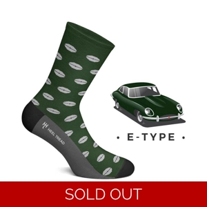 E type inspired socks from heel and tread