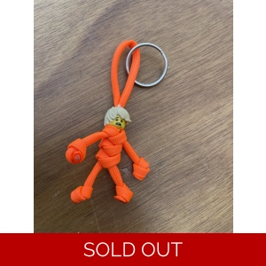 Orange army rally dude 2  Paracord Keyring