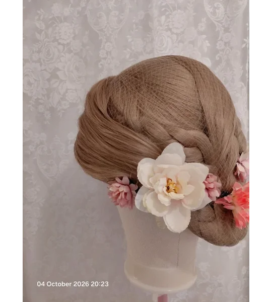 Rapunzel Inspired Deluxe Detachable Wig Full Set Base Individually Tulle Wrap Braid Lights & Flowers