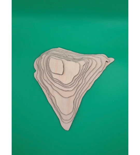 Ingleborough 3D Topographic Wooden Art | Yorkshire Dales Layered Map | Handmade Laser Engraved Hill
