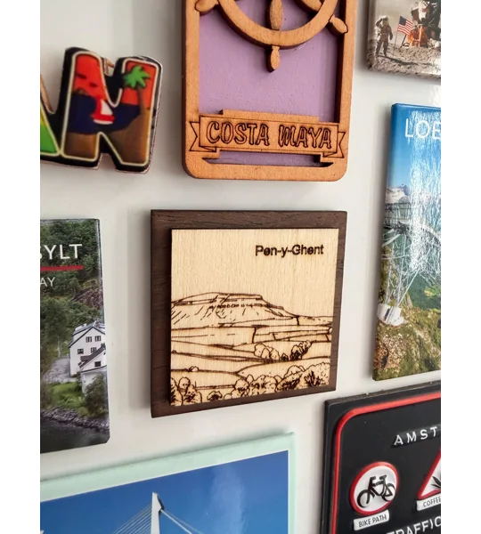 Handmade Laser-Engraved Yorkshire 3 Peaks Fridge Magnets | Dales Souvenir Gift (5cm) | UK Dispatch |