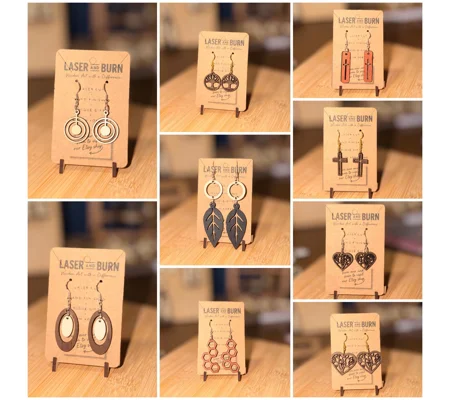 Handmade Laser Cut Wooden Earrings | Choose Your Design | Natural Wood & Lightweight