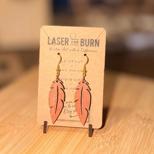 Handmade Laser Cut Wooden Earrings | Choose Your Design | Natural Wood & Lightweight