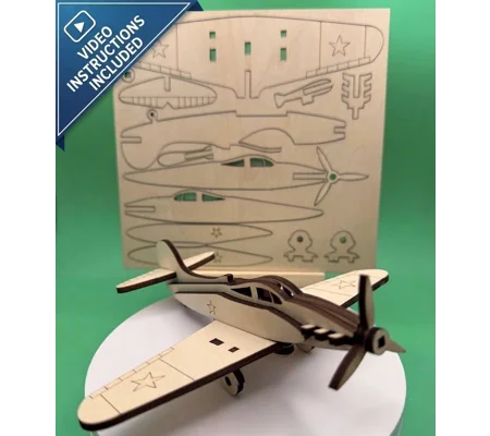 DIY Wooden Aeroplane Model Kit | Laser Cut Self-Assemble Plane | Historic Fighter Plane | 15–20 Min 