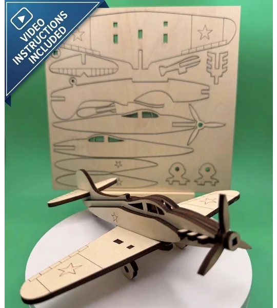 DIY Wooden Aeroplane Model Kit | Laser Cut Self-Assemble Plane | Historic Fighter Plane | 15–20 Min 