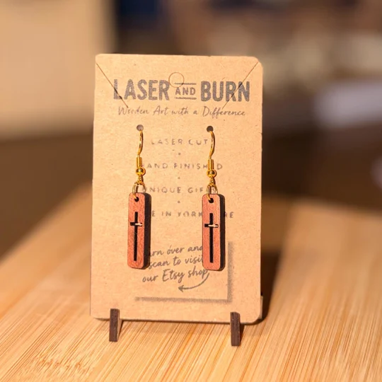 Handmade Laser Cut Wooden Earrings | Choose Your Design | Natural Wood & Lightweight