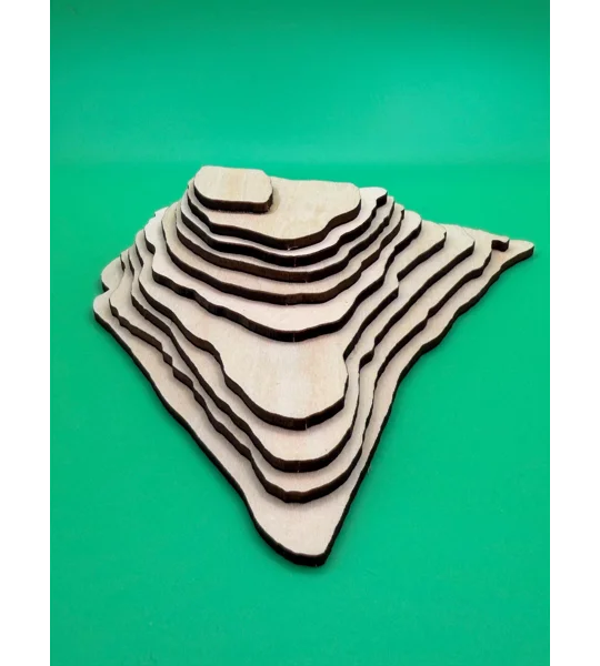 Ingleborough 3D Topographic Wooden Art | Yorkshire Dales Layered Map | Handmade Laser Engraved Hill