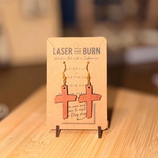 Handmade Laser Cut Wooden Earrings | Choose Your Design | Natural Wood & Lightweight