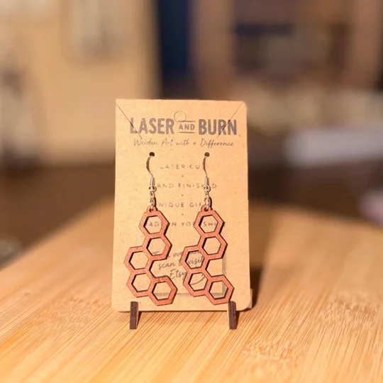 Handmade Laser Cut Wooden Earrings | Choose Your Design | Natural Wood & Lightweight