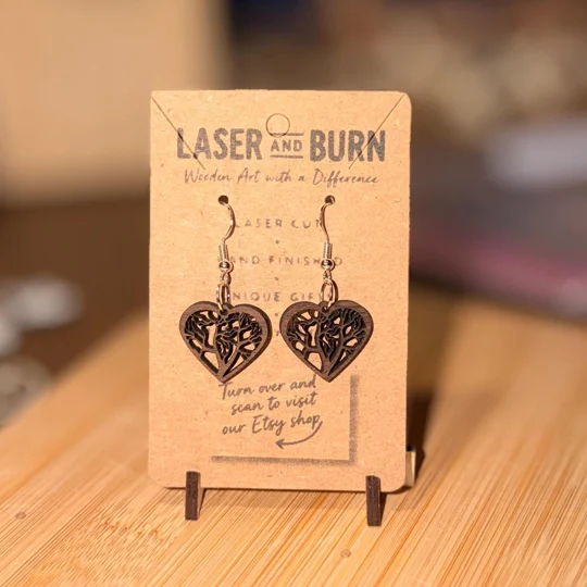 Handmade Laser Cut Wooden Earrings | Choose Your Design | Natural Wood & Lightweight