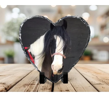 Gloss heart photo slate