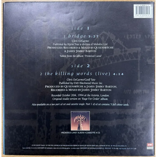 Queensrÿche – Bridge (1995) UK 7" Picture Disc + Original Giant Poster (2)