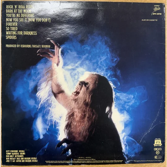 Ozzy Osbourne – Bark at the Moon (1983) Original UK Epic LP A2/B2