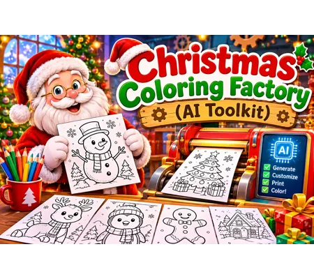 Christmas Coloring Factory (AI Toolkit)