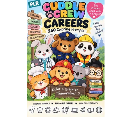 PLR Cuddle Crew Careers - 250 Coloring Prompts
