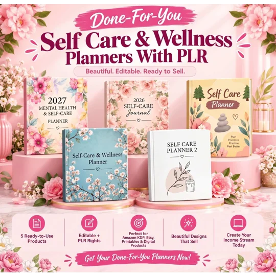 DFY Self-Care & Wellness Planner Canva Templates - PLR