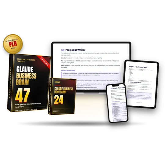 Claude Business Brain w/ Unrestricted PLR