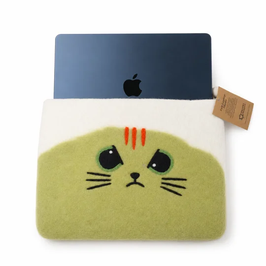 Felt Laptop Pouch (up to 14") - Grumpy Cat