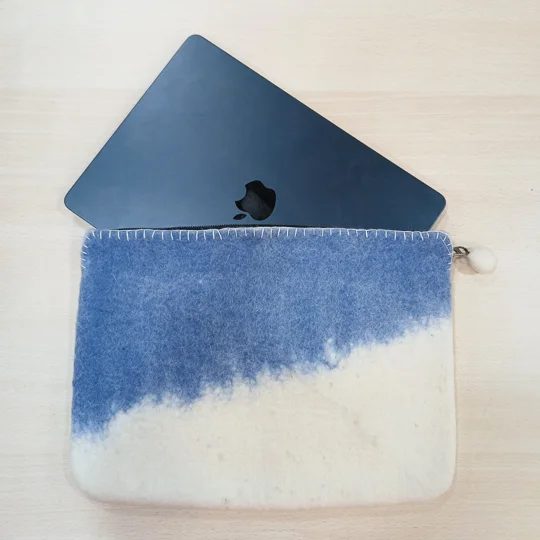 Felt Laptop Pouch (up to 14") - Blue Horizon