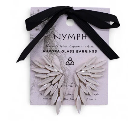 Pearl - Vintage Glass - Angel Wings - Earrings