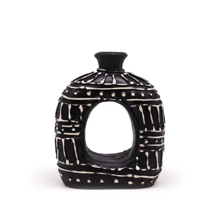 Oval Donut Shaped Vase - Chocolate 18cm