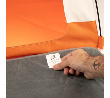 PAW Bed – Beige & Orange Tent – 58 × 58 × 48cm