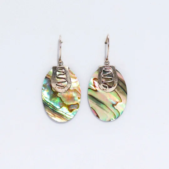 Shell & Silver Earrings - Abalone