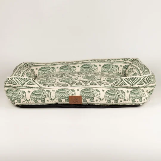 PAW Bed – Lucky Elephant – Green – 60 × 50 × 14cm