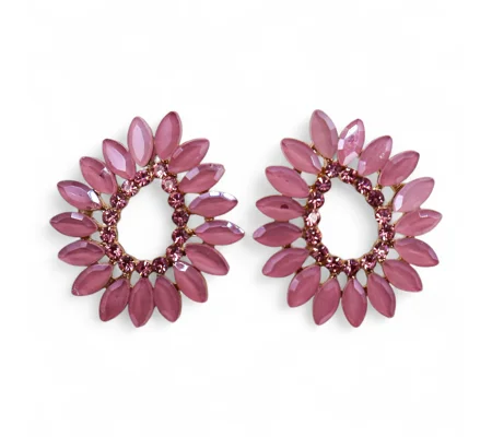 Soft Pink - Vintage Glass - Loop - Earrings
