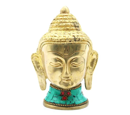 Brass Buddha Figure - Lrg Head - 11.5 cm